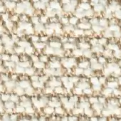 Woven fabric sample, off-white and tan, with irregular nubby texture and heathered crisscross pattern; includes “swan > fabric > extra 848” text.